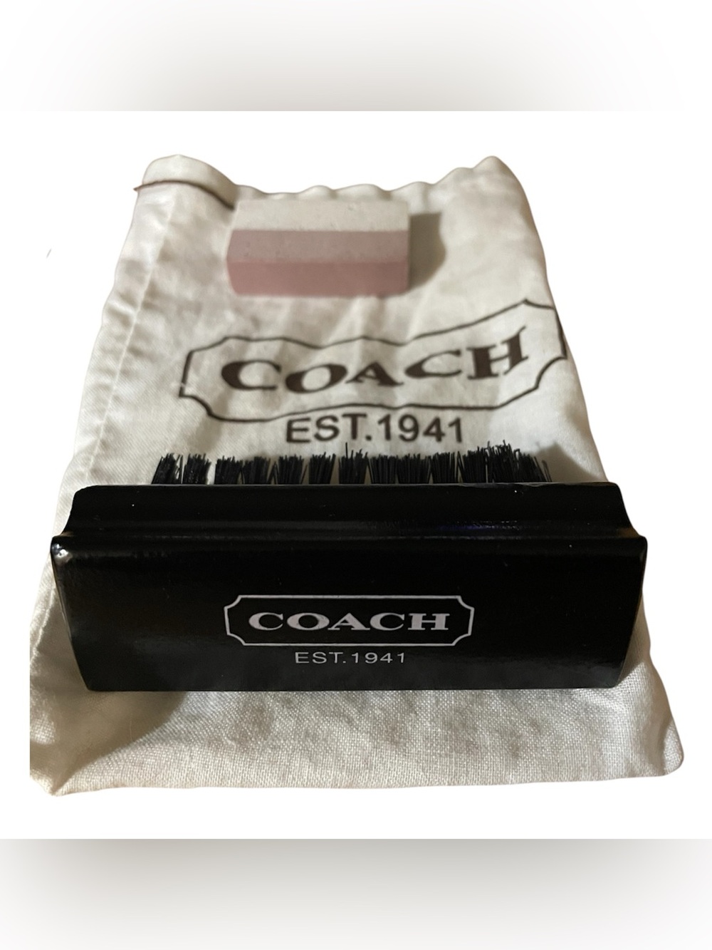 Vintage coach suede and nubuck care kit with small dust bag